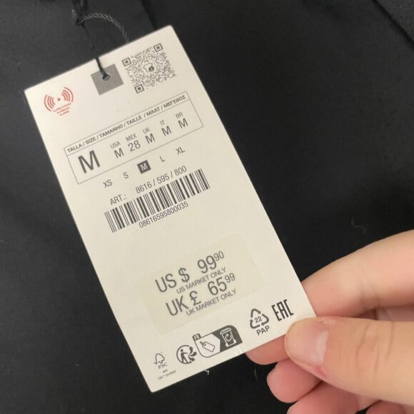 Zara Womens Blazer Suit Jacket M Medium Black Lined Single Breasted 8616/595 NWT - Picture 5 of 13